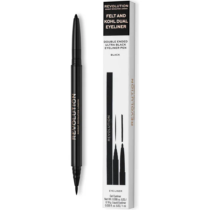 Makeup Revolution Awesome Dual Eyeliner Felt & Kohl beidseitiger Eyeliner 0,2 g