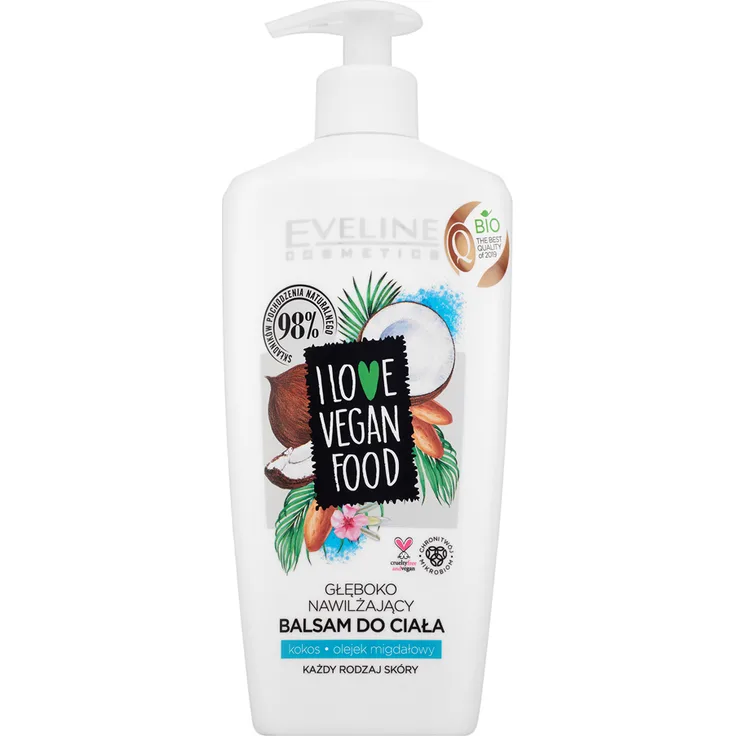 Eveline I Love Vegan Food Body Balm Coconut/Almond Oil Hydratations-Körpermilch  350 ml