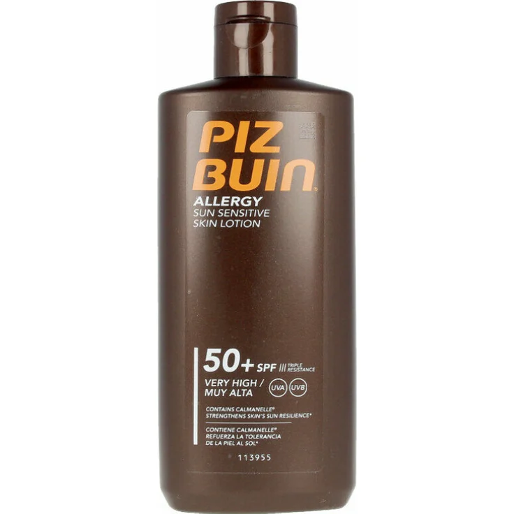 Piz Buin Allergy Sun Sensitive Skin Lotion SPF50+ Griechenland Karton 200 ml – Bild 1