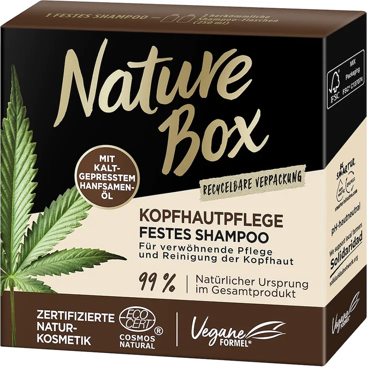 Nature Box Festes Shampoo Kopfhautpflege Hanf 85 g