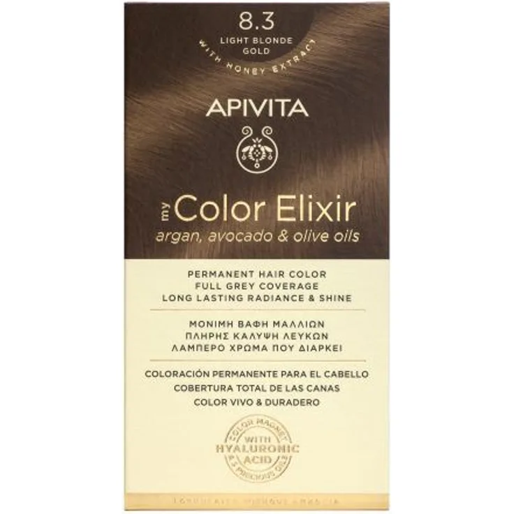 Apivita Haarfarbe Hair Colour Color Elixir Permanent Hair Color 8.3 Light Blonde Gold