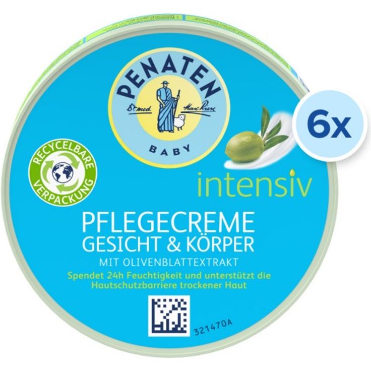 Penaten Hautpflege - Intensiv Creme Gesicht & Körper 6x 100ml