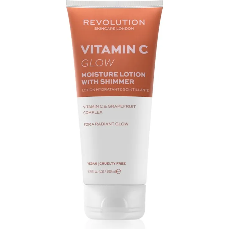 Revolution Skincare Body Vitamin C (Glow) Aufhellende Body lotion mit Glitzerteilchen 200 ml