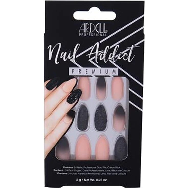 Ardell Nail Addict Premium Black Stud & Pink Ombre Set 