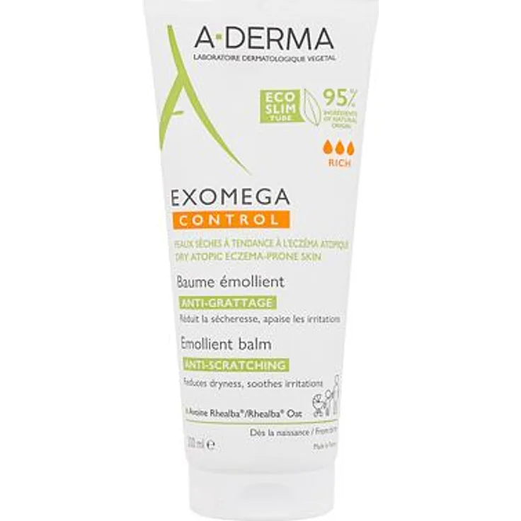 A-Derma Exomega Control Rich Emollient Balm Beruhigender und nährender Balsam für trockene, zu Atopie neigende Haut 200 ml 