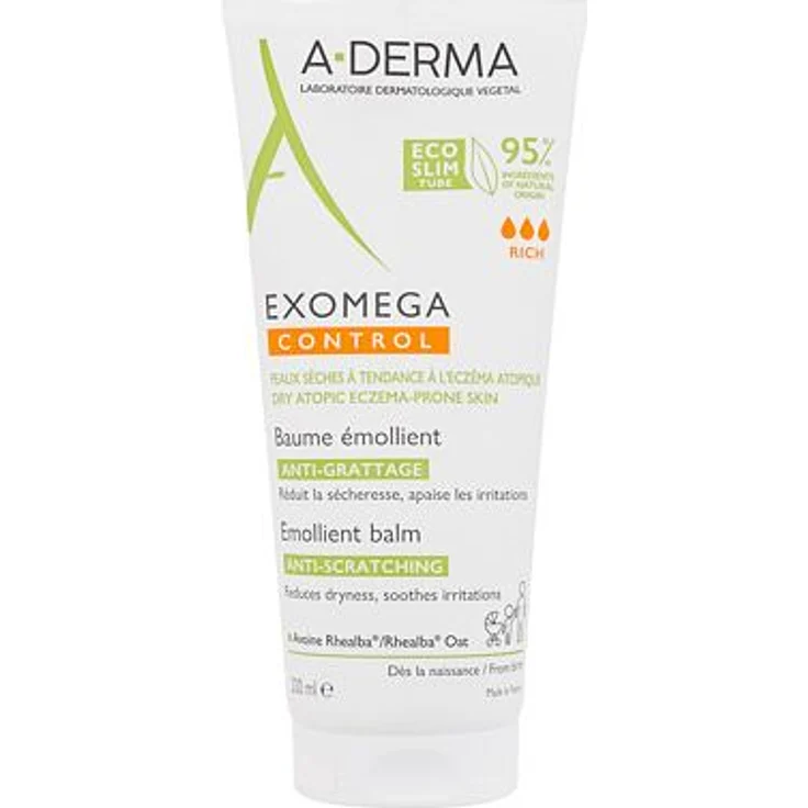 A-Derma Exomega Control Rich Emollient Balm Beruhigender und nährender Balsam für trockene, zu Atopie neigende Haut 200 ml  – Bild 1