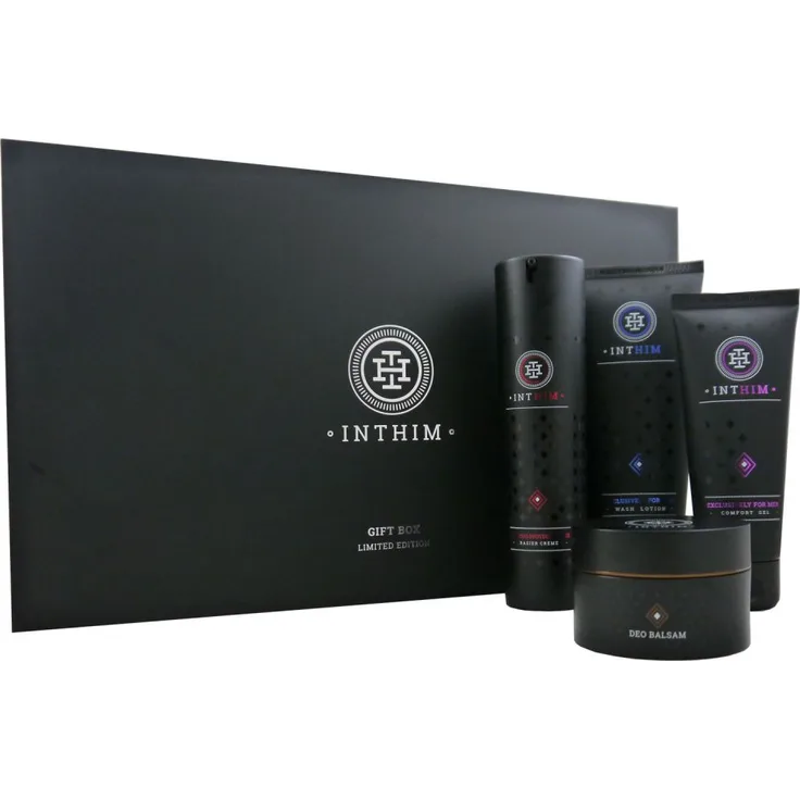 IntHim Gift Box Geschenk Box Wash Lotion, After Shave, Deo Balsam & Rasier Creme