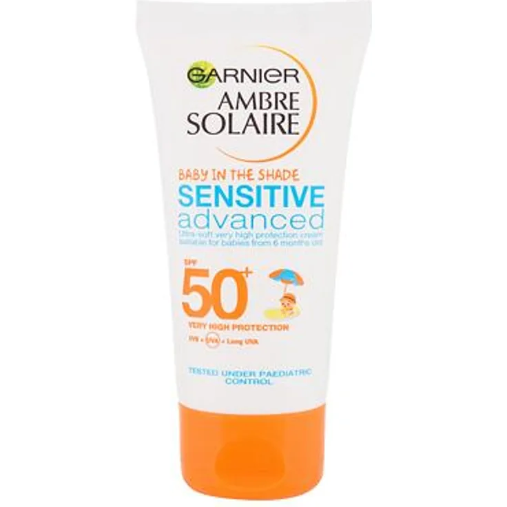 Garnier Ambre Solaire Kids Sensitive Advanced Baby In The Shade SPF50+ Schutzcreme gegen UV-Strahlung für Kinder ab 6 Monaten 50 ml