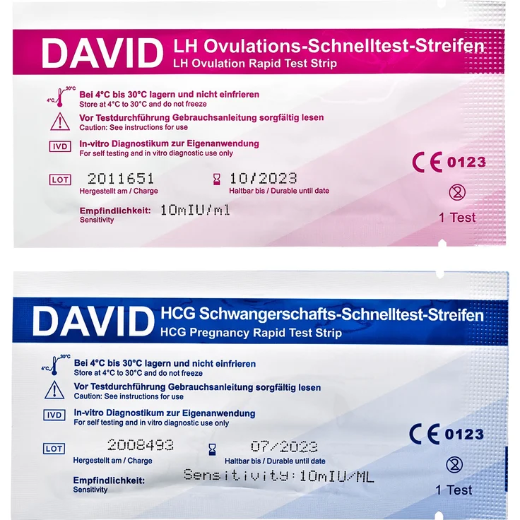 100 David Ovulationstest 10 miu/ml + 10 Schwangerschaftstest - Streifen - Preisvergleich