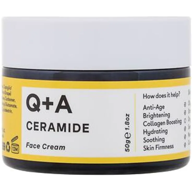 Q+A Ceramide Barrier Defence Face Cream Feuchtigkeitsspendende und schützende Tagescreme für strahlende Haut 50 g für Frauen
