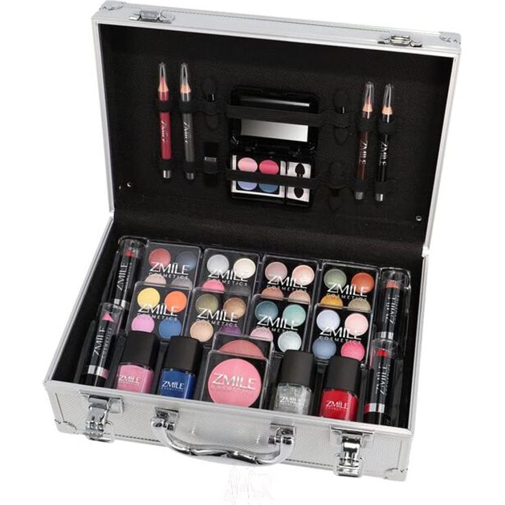 Zmile Cosmetics Schminkkoffer Set Alu Profi-Qualität 51 teilig 