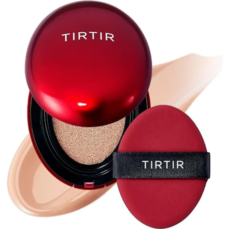 TIRTIR Mask Fit Red Cushion, langanhaltendes Make-up im Schwämmchen, Farbton 22C Peach Beige, 18 g – Bild 1