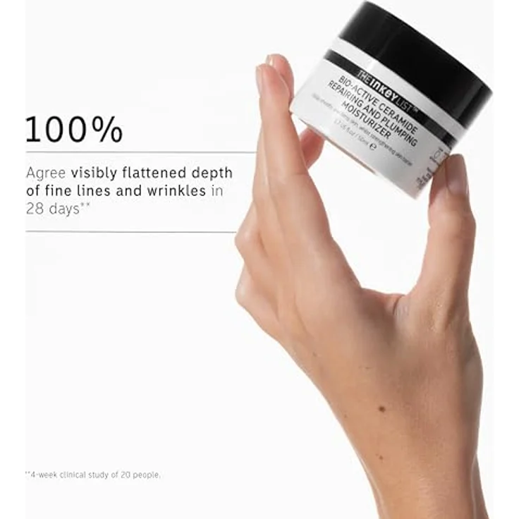 The INKEY List Bio-Active Ceramide Repairing and Plumping Moisturizer, Gesichtscreme zur Reduzierung von Falten und feinen Linien, 50 ml – Bild 5