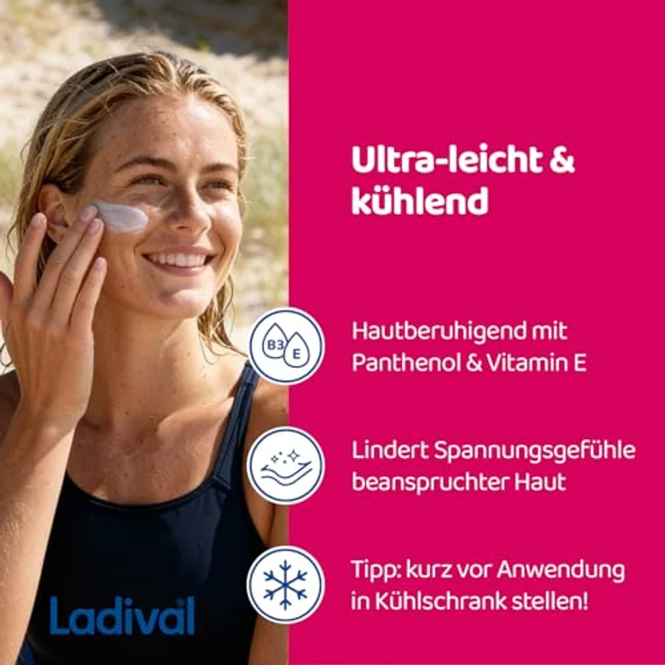 Ladival Sonnengestresste Haut Akut Serum Gesicht, After Sun Repair mit Photolyase, regenerierend und kühlend, 50 ml – Bild 7
