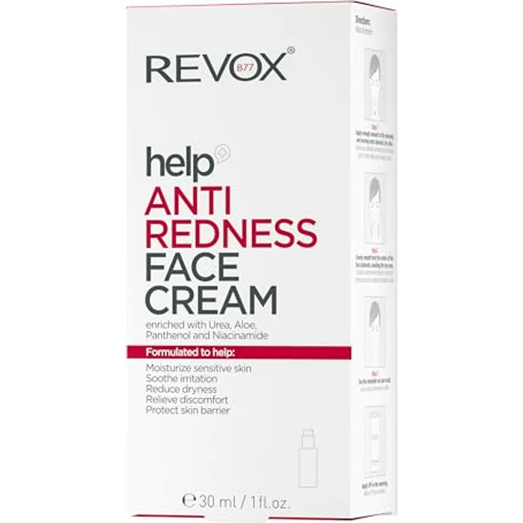 REVOX B77 Help Anti-Redness-Gesichtscreme, 30 ml, für empfindliche Haut, spendet Feuchtigkeit, reduziert Rötungen und beruhigt Reizungen – Bild 4
