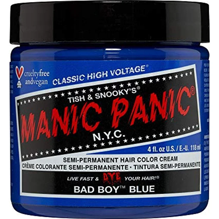 Manic Panic Bad Boy Blue Classic Creme, 118ml vegane und tierversuchsfreie halbpermanente Haarfarbe in Blau, mischbar für individuelle Farbtöne – Bild 1
