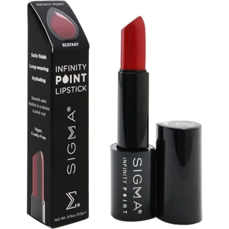 Sigma Beauty Infinity Point Pfirsich-Nude Lippenstift, Lang anhaltender Satin-Finish Lippenstift mit feuchtigkeitsspendender Formel und präziser Anwendung (Epiphany) – Bild 5