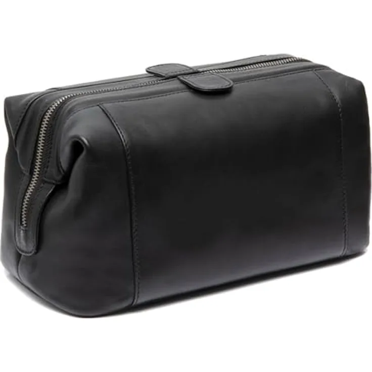 The Chesterfield Brand Biassa Kulturbeutel, Leder Necessaire 28 cm, Schwarz, mit Innenfächern für optimale Aufbewahrung (6 l)