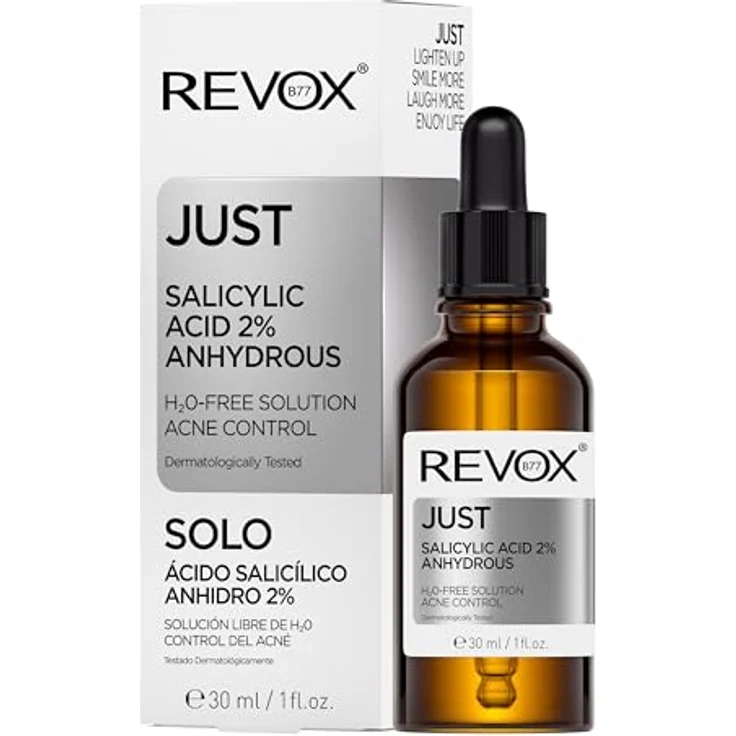 Revox B77 Just Salicylic Acid 2% Anhydrous Gesichtsserum, vegan, 30 ml, für reduzierte Unvollkommenheiten und regulierte Talgproduktion – Bild 1