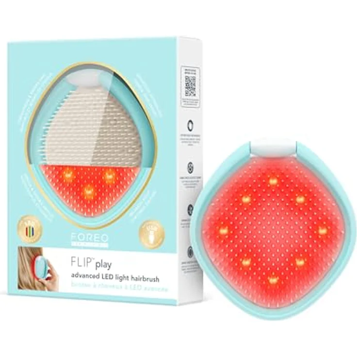 FOREO FLIP Play LED Haarbürste, 3-in-1 Haar- & Kopfhaut-Stimulation mit blauem, grünem & rotem Licht für schnelleres Haarwachstum und Anti-Haarausfall, wasserdicht & kabellos – Bild 1