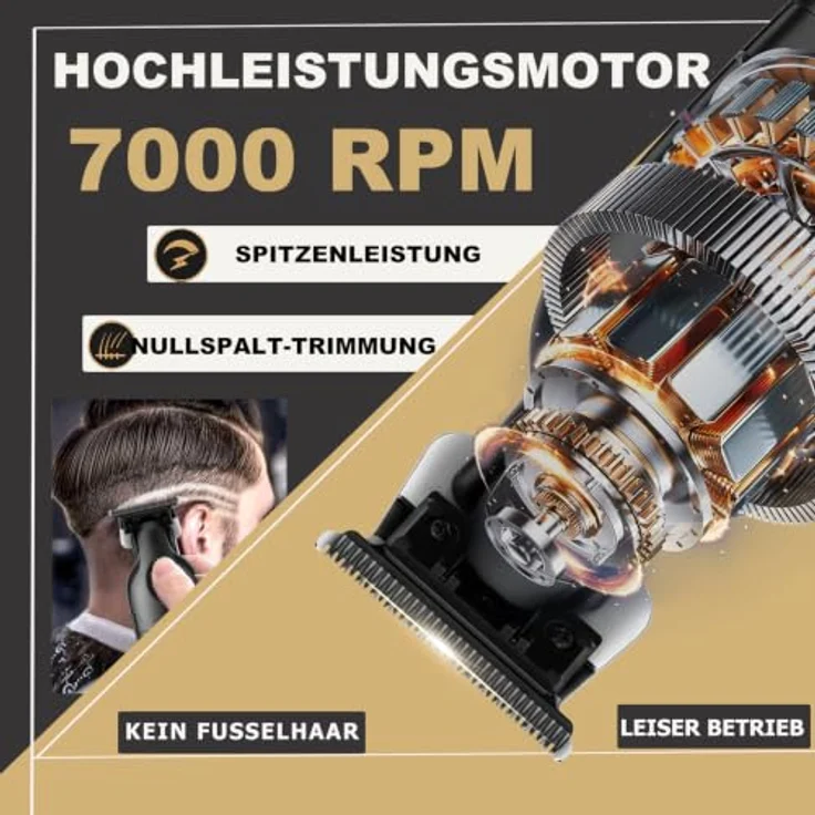 KEMEI 2299, Professioneller Haarschneider für Männer, kabellos mit 7500 U/min Hochleistungsmotor, 180 Minuten Akkulaufzeit und 3 verstellbaren Führungskämmen – Bild 2