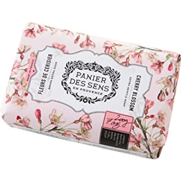 Panier des Sens Kirschblüte Seifenstück 2x200g, Hand- & Körperseife mit Karitéöl, 97% natürliche Inhaltsstoffe, vegan, Duft nach Kirschblüten – Bild 4