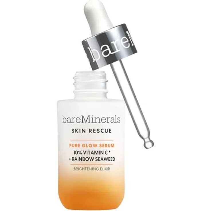 bareMinerals SKIN RESCUE Pure Glow Gesichtsserum, 30 ml, mit 10 % Vitamin C und Regenbogenalge, Coral – Bild 1