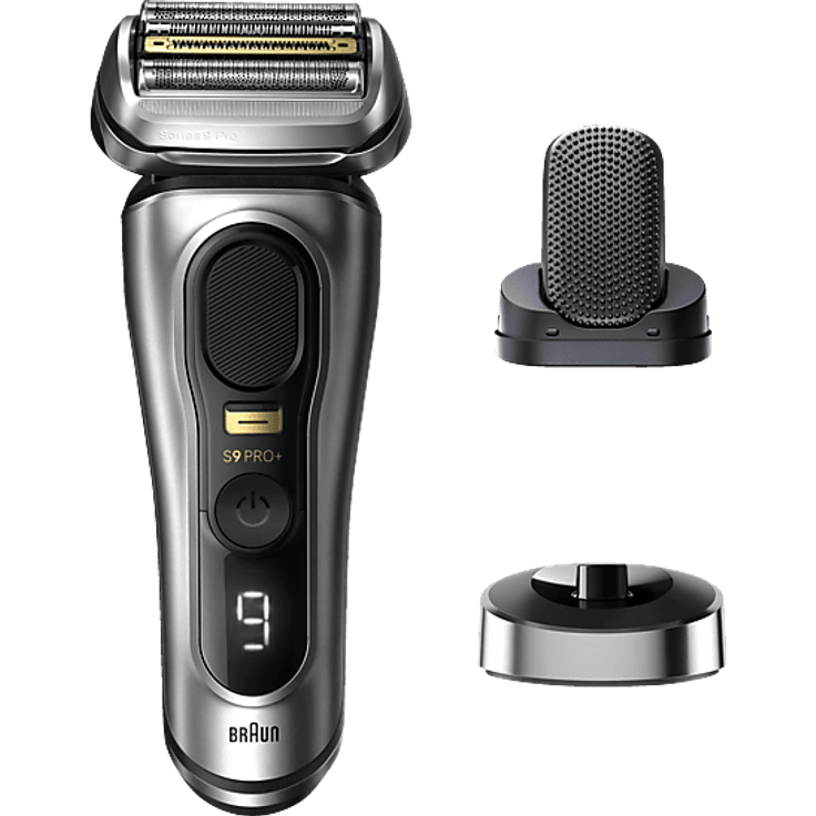 BRAUN 9557S Series 9, Herrenrasierer mit ProComfort Aufsatz und SyncroSonic-Technologie, Silberfarben, 100% wasserdicht, 60 Minuten Akkulaufzeit – Bild 1