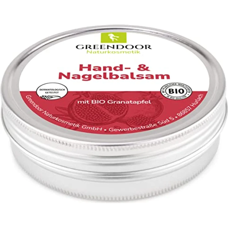 GREENDOOR Handbalsam für sehr trockene Haut mit BIO Granatapfel & Avocadoöl 75ml, Naturkosmetik Hand Balsam ohne Mineralöl, 4fach ergiebiger als Handcreme, Nagelbalsam – Bild 1