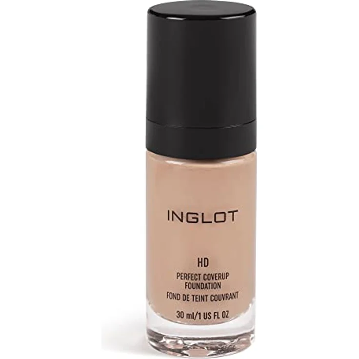 Inglot HD Perfect Coverup Foundation, hochdeckende, hypoallergene Foundation mit HD-Pigmenten und Weißtrüffel-Extrakt, 30 ml, Farbton 74 – Bild 1
