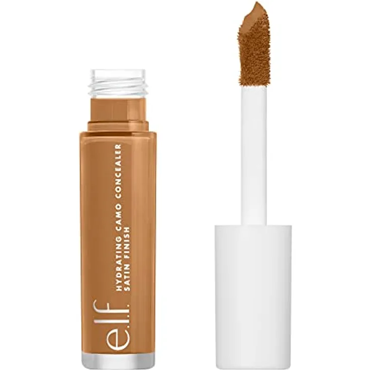 e.l.f. Hydrating Satin Camo Concealer, flüssiger Concealer mit faltenfreier, vollständiger Abdeckung, Deep Chestnut