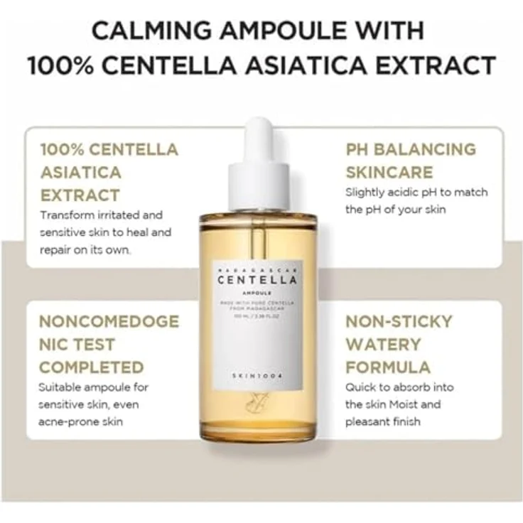 SKIN1004 Madagascar Centella Ampoule 100 ml, Gesichtsserum zur Hautreparatur und Feuchtigkeitsregulierung – Bild 7