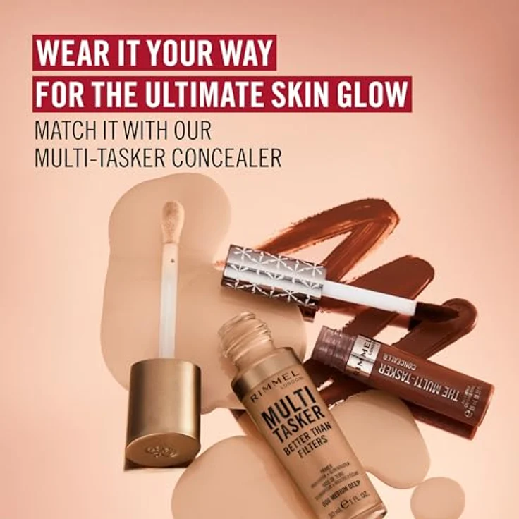 Rimmel Multi-Tasker Better Than Filters, aufhellender Make-up Primer zur Vereinheitlichung der Hauttöne, Farbton 002 Fair Light, 30 ml – Bild 5