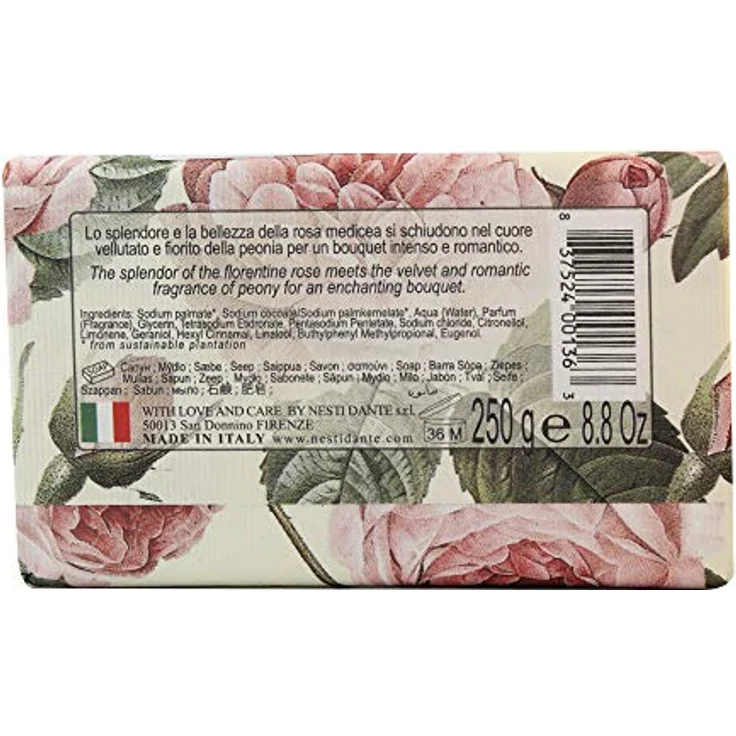 Nesti Dante Seife ROMANTICA Rose & Peony 250 g für Alle Hauttypen geeignet – Bild 5