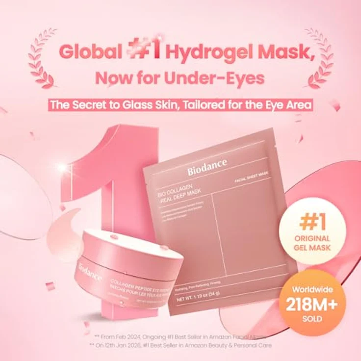Biodance Collagen Peptide Eye Patches, 85 g, straffende Gelpolster gegen Falten, Schwellungen und Augenringe – Bild 2