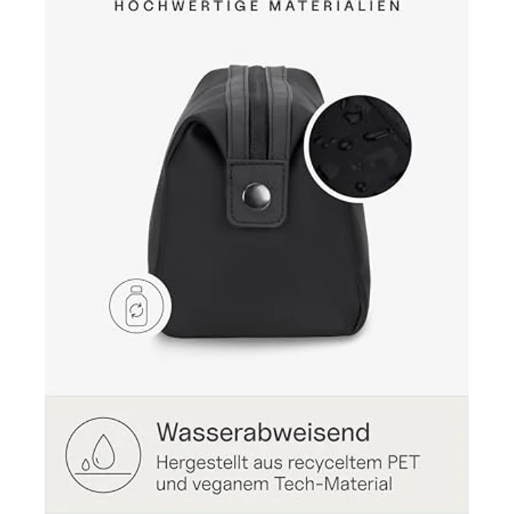 Kapten & Son Windsor Kulturbeutel, schwarz, 25 cm x 11.5 cm x 14 cm, 100% PET – Bild 4