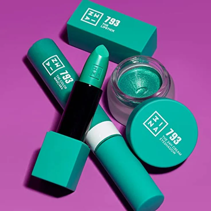 3INA The Lipstick Lippenstift, hochdeckend, 4,5 g, Farbe Nr. 793 - Turquoise, mit Vitamin E und Sheabutter, matt oder glänzend – Bild 6