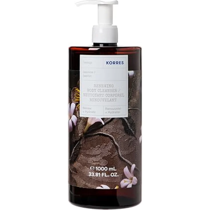 KORRES JASMINE Revitalisierendes Duschgel in XXL Größe, mit leckeren Duft von zartem Jasmin, Jumbo Size, vegan, 1l – Bild 1