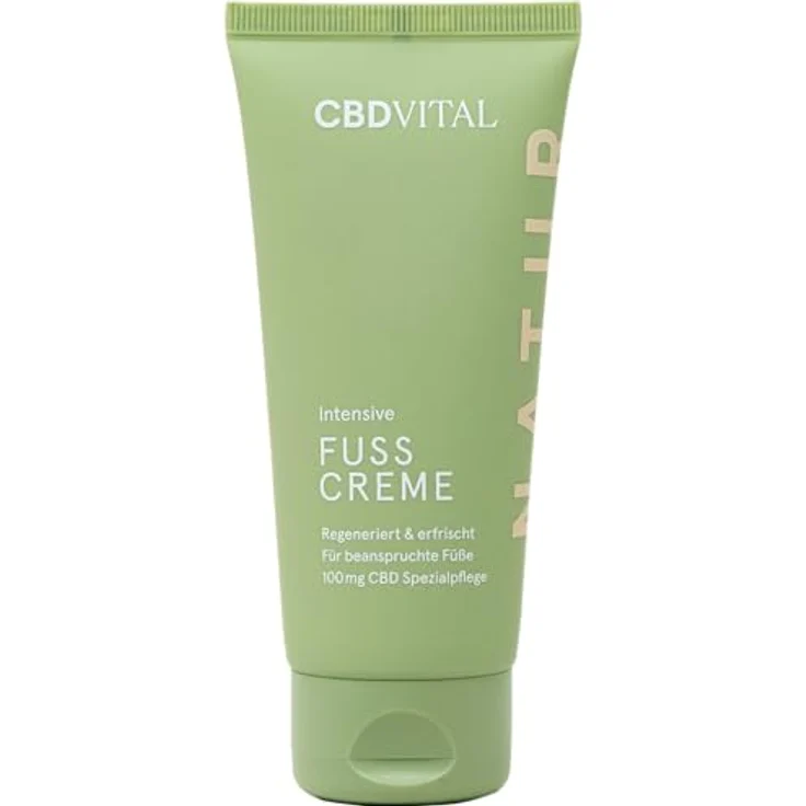 CBDVITAL CBD Fußcreme für trockene & beanspruchte Füße, mit Cannabidiol, Aloe Vera, Urea, Salbei, Rosmarin, 100 ml Bio-Naturkosmetik – Bild 1