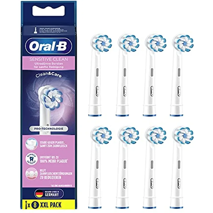 Oral-B Sensitive Clean 8er Aufsteckbürste, weiß