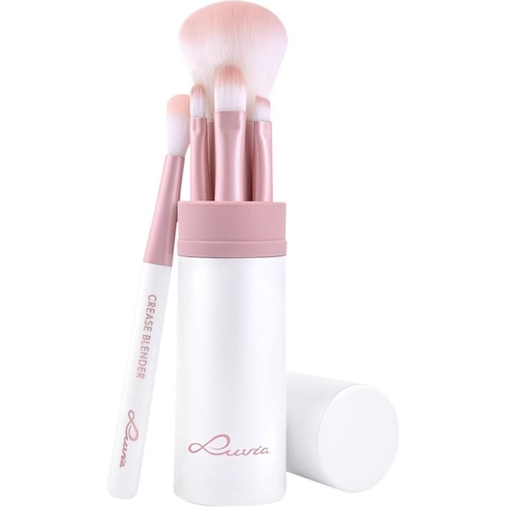 Luvia Cosmetics Augenpinsel Travel Set, 6-teiliges Make-up-Accessoire mit Aluminium Brush Case und Lippenpinsel – Bild 1