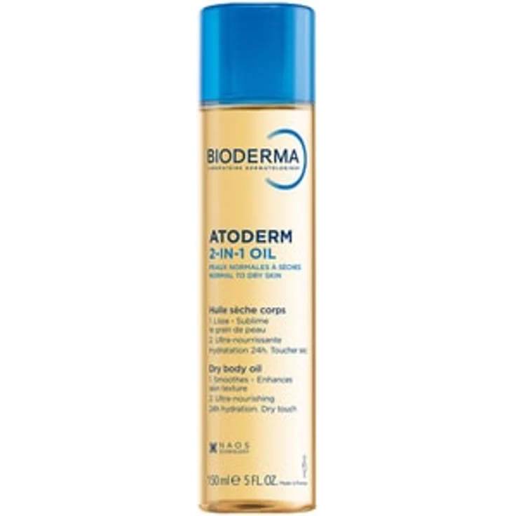 Bioderma Atoderm 2-in-1-Öl, Schnell einziehendes Körperöl für sehr trockene Haut und Schwangerschaftsstreifen, 200 ml