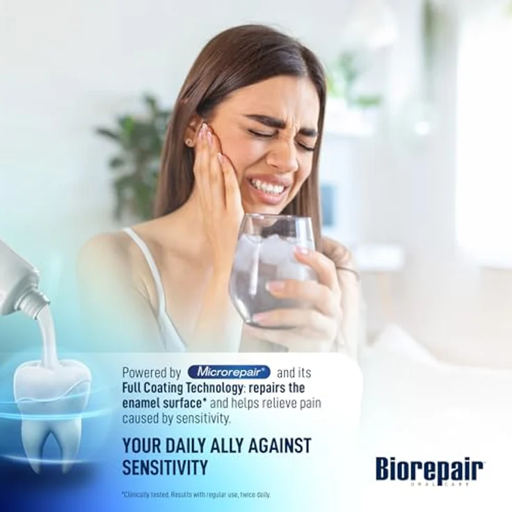 Biorepair Plus Sensitive Teeth Zahnpasta für empfindliche Zähne, 75 ml, stärkt Zahnschmelz und reduziert Empfindlichkeit – Bild 4