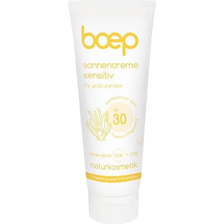 boep Sonnencreme Sensitiv LSF 30 | Mineralische Sonnencreme für Babys, Kinder & Erwachsene mit sensibler Haut | Sonnenschutz ohne chemische UV-Filter | Vegane Naturkosmetik (100ml)