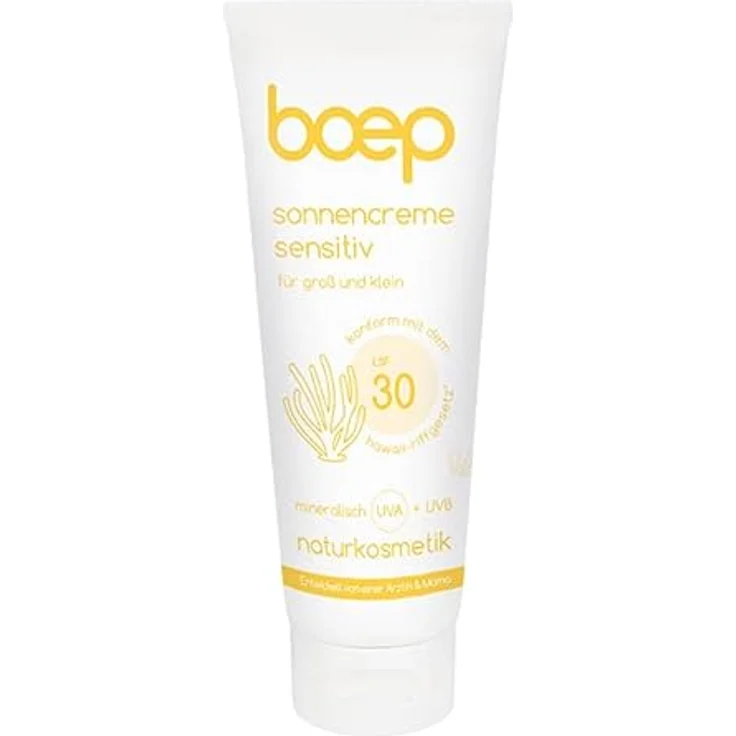 boep Sonnencreme Sensitiv LSF 30 | Mineralische Sonnencreme für Babys, Kinder & Erwachsene mit sensibler Haut | Sonnenschutz ohne chemische UV-Filter | Vegane Naturkosmetik (100ml) – Bild 1