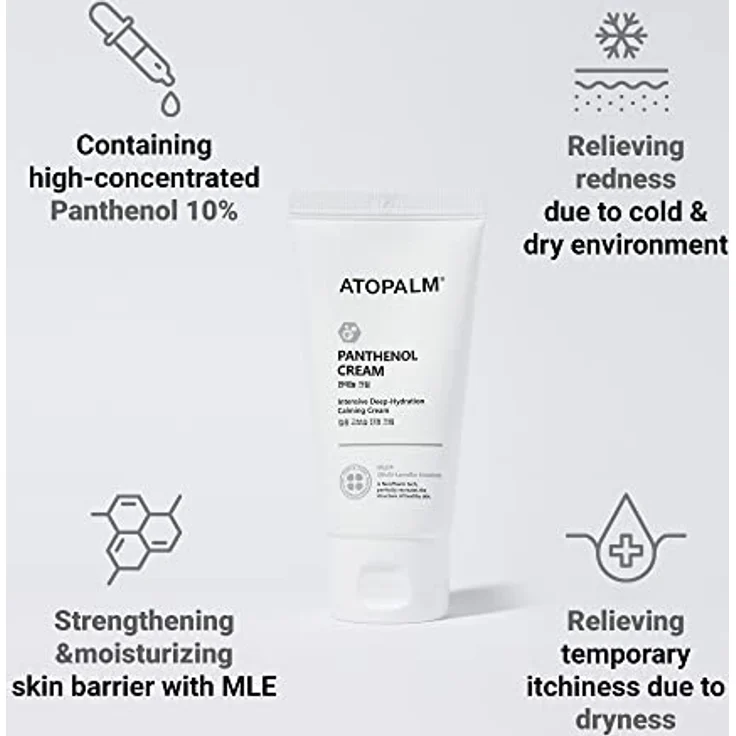 ATOPALM Panthenol Cream 80ml, Langanhaltende Feuchtigkeitscreme mit 10% Panthenol, Hypoallergen, für empfindliche Haut, Anti-Rötung, koreanische Kosmetik – Bild 3