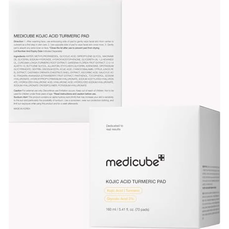 Medicube Toner Kojic Acid Turmeric Pad 160 g, Sanftes Doppel-Peeling für ebenmäßigen Teint und klarere Poren, Korean Skincare K-Beauty – Bild 7