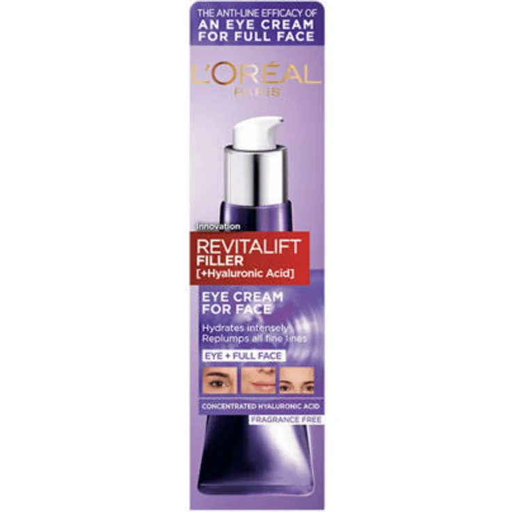 L'Oréal REVITALIFT FILLER FACE AND EYE CREAM 30 ml mit Anti-Aging Wirkung