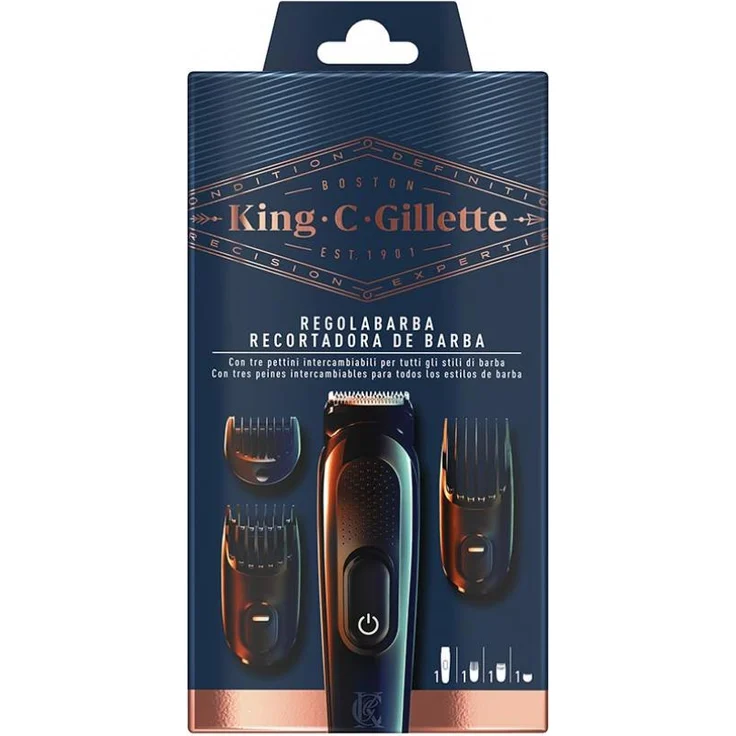 Gilette KING beard trimmer + 3 combs für einen schön gepflegten Bart – Bild 1