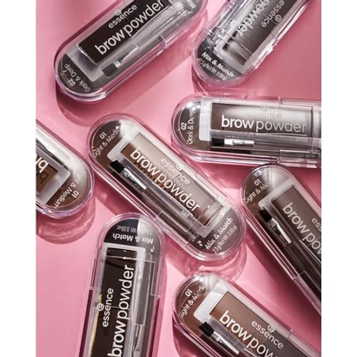 essence cosmetics brow powder set Nr. 02 dark ; deep, definierend, matt, vegan, 2 Braun-Töne (2,3g) – Bild 5